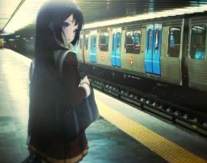 girl waiting to hook up on train
